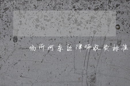 临沂河东区律师收费标准 临沂河东区律师收费标准