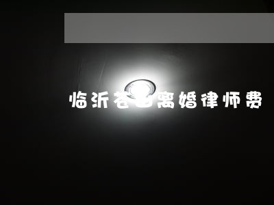 临沂苍山离婚律师费