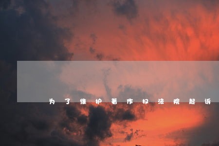 为了维护著作权法院起诉 为了维护著作权法院起诉