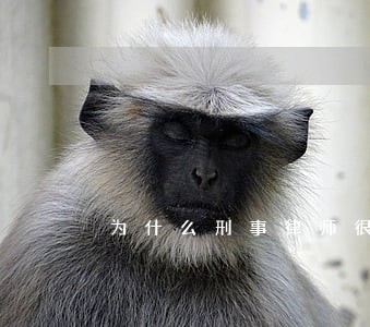 为什么刑事律师很少 为什么刑事律师很少
