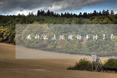 为什么法院做错事情了不负责人 为什么法院做错事情了不负责人