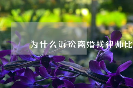 为什么诉讼离婚找律师比较好 为什么诉讼离婚找律师比较好