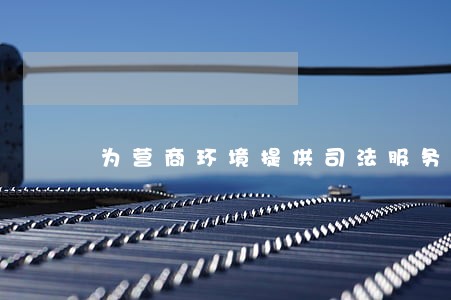 为营商环境提供司法服务 为营商环境提供司法服务