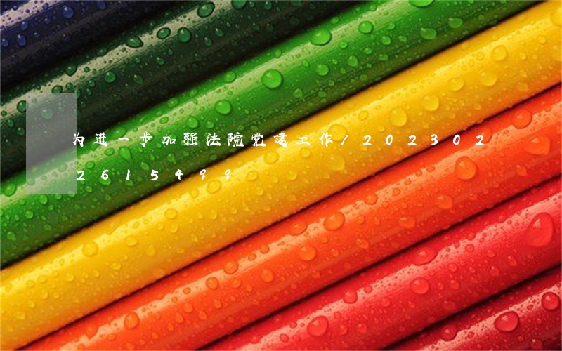 为进一步加强法院党建工作/2023022615499 为进一步加强法院党建工作/2023022615499