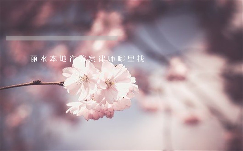 丽水本地诈骗案律师哪里找 丽水本地诈骗案律师哪里找