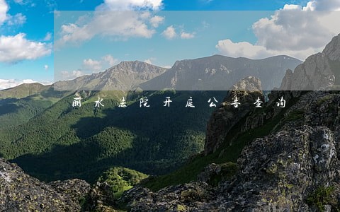 丽水法院开庭公告查询 丽水法院开庭公告查询