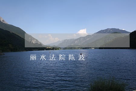 丽水法院陈波 丽水法院陈波