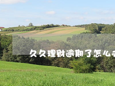 久久理财逾期了怎么办 久久理财逾期了怎么办