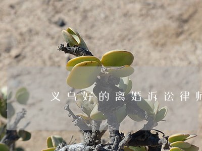 义乌好的离婚诉讼律师热线 义乌好的离婚诉讼律师热线