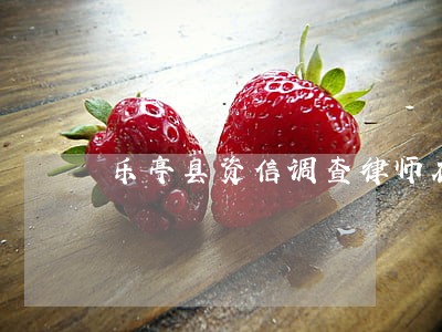 乐亭县资信调查律师在线免费咨询 乐亭县资信调查律师在线免费咨询