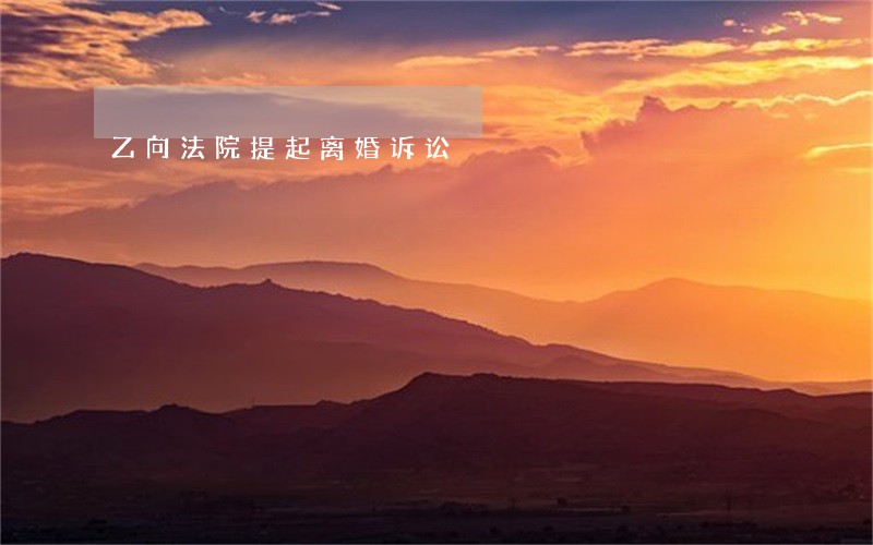 乙向法院提起离婚诉讼 乙向法院提起离婚诉讼