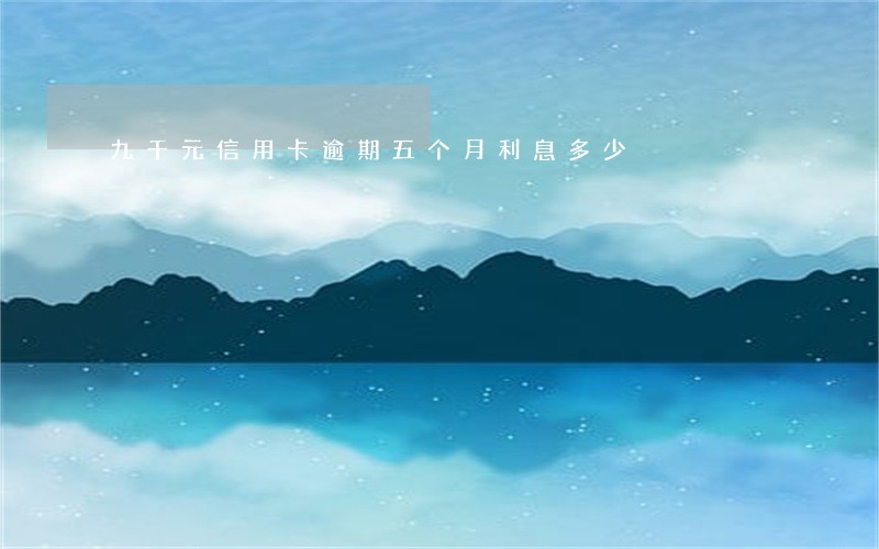 九千元信用卡逾期五个月利息多少 九千元信用卡逾期五个月利息多少