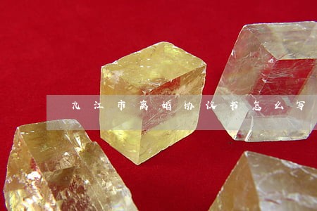 九江市离婚协议书怎么写