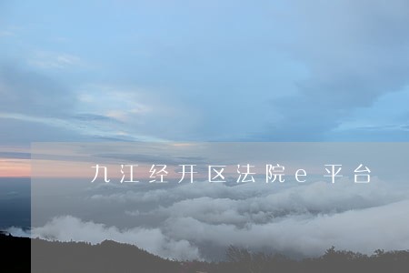 九江经开区法院e平台
