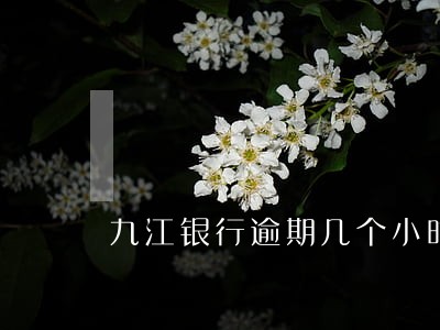 九江银行逾期几个小时 九江银行逾期几个小时
