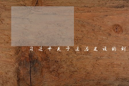习近平关于法治建设的创新型观点 习近平关于法治建设的创新型观点