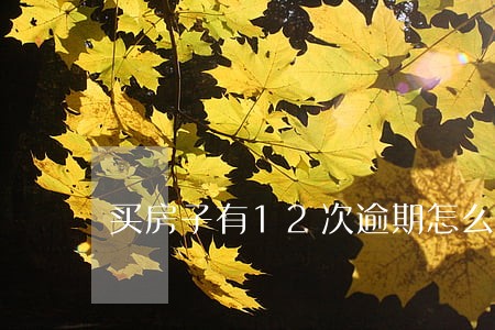 买房子有12次逾期怎么处理 买房子有12次逾期怎么处理