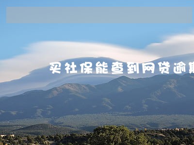 买社保能查到网贷逾期吗 买社保能查到网贷逾期吗