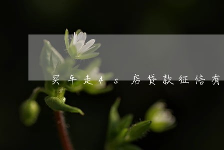 买车走4s店贷款征信有逾期 买车走4s店贷款征信有逾期