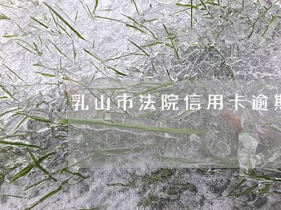 乳山市法院信用卡逾期调解 乳山市法院信用卡逾期调解