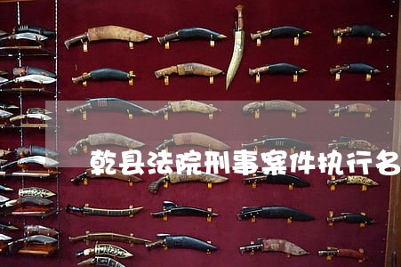 乾县法院刑事案件执行名单