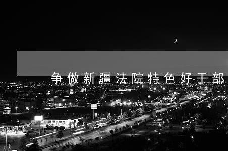 争做新疆法院特色好干部 争做新疆法院特色好干部