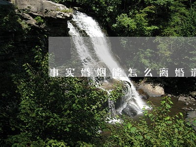事实婚姻能怎么离婚请问律师 事实婚姻能怎么离婚请问律师