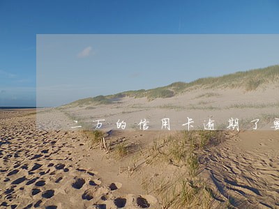 二万的信用卡逾期了要坐牢吗 二万的信用卡逾期了要坐牢吗