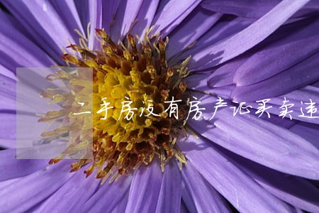 二手房没有房产证买卖违法吗