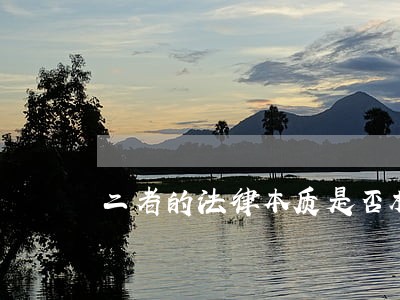 二者的法律本质是否相同 二者的法律本质是否相同