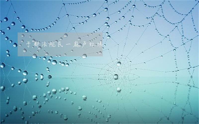 于都法院民一庭卢红伟 于都法院民一庭卢红伟