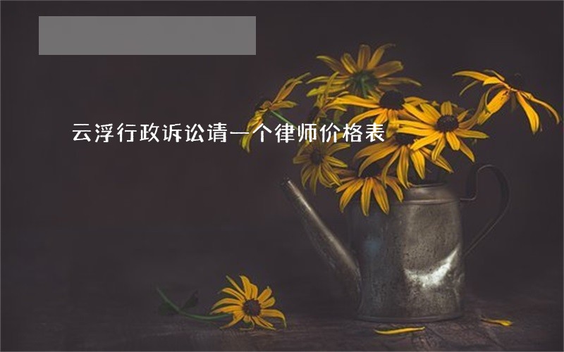 云浮行政诉讼请一个律师价格表 云浮行政诉讼请一个律师价格表