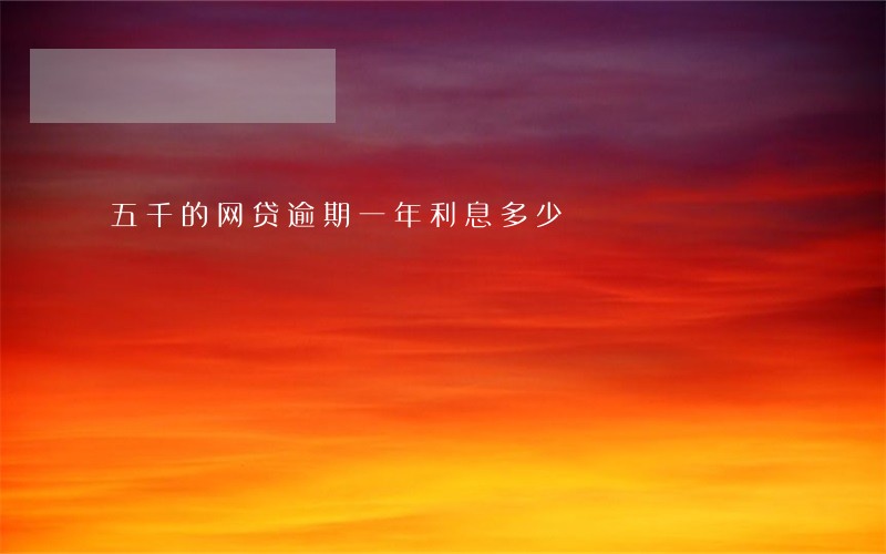 五千的网贷逾期一年利息多少 五千的网贷逾期一年利息多少