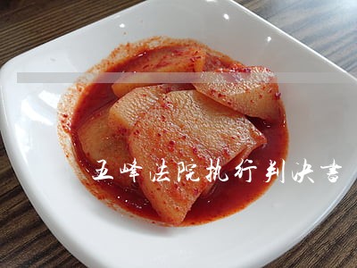 五峰法院执行判决书 五峰法院执行判决书