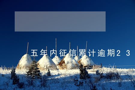 五年内征信累计逾期23次怎么办 五年内征信累计逾期23次怎么办