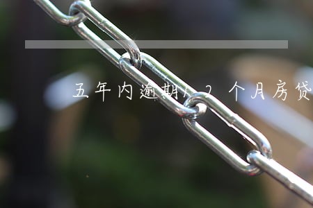 五年内逾期12个月房贷 五年内逾期12个月房贷