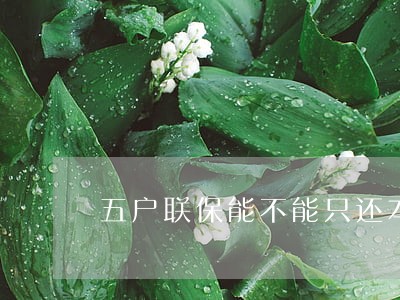 五户联保能不能只还本金 五户联保能不能只还本金