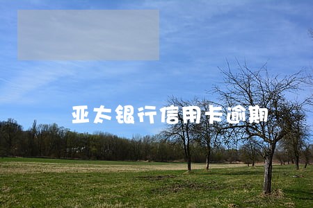亚太银行信用卡逾期 亚太银行信用卡逾期