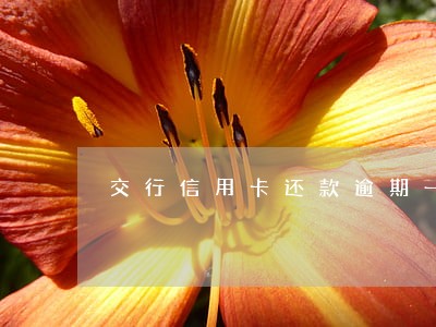 交行信用卡还款逾期一星期 交行信用卡还款逾期一星期