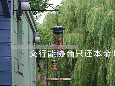 交行能协商只还本金吗 交行能协商只还本金吗