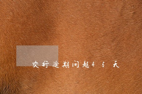 交行逾期问题45天 交行逾期问题45天