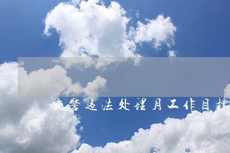 交警违法处理月工作目标任务 交警违法处理月工作目标任务