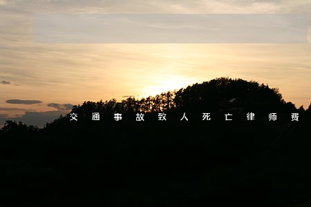 交通事故致人死亡律师费多少 交通事故致人死亡律师费多少
