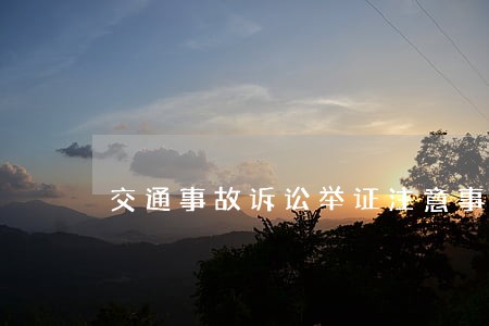 交通事故诉讼举证注意事项 交通事故诉讼举证注意事项