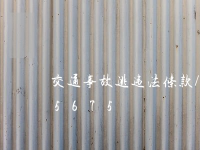交通事故逃违法条款/2023012605675