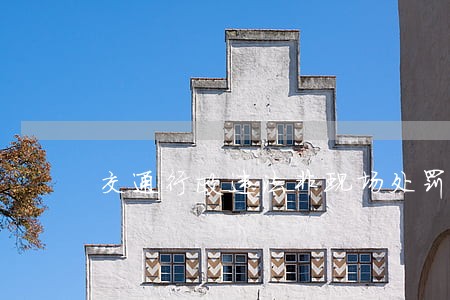 交通行政违法非现场处罚研究 交通行政违法非现场处罚研究
