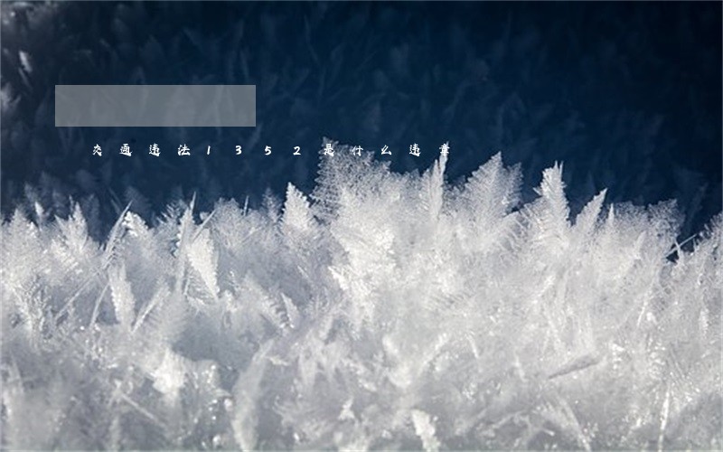 交通违法1352是什么违章 交通违法1352是什么违章