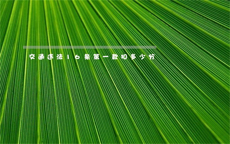 交通违法16条第一款扣多少分 交通违法16条第一款扣多少分