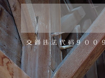 交通违法代码9009是什么意思 交通违法代码9009是什么意思