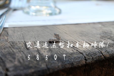 交通违法暂扣车辆时限/2023020358507 交通违法暂扣车辆时限/2023020358507